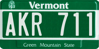 VT license plate AKR711