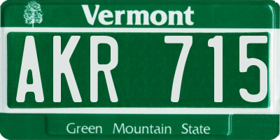 VT license plate AKR715
