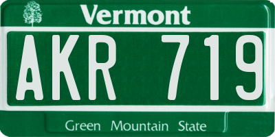 VT license plate AKR719