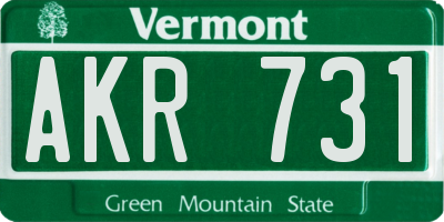 VT license plate AKR731