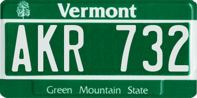 VT license plate AKR732