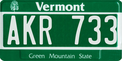 VT license plate AKR733