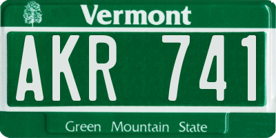 VT license plate AKR741