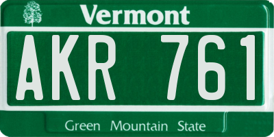 VT license plate AKR761