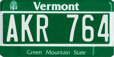 VT license plate AKR764