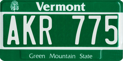 VT license plate AKR775
