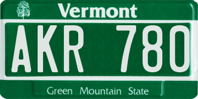 VT license plate AKR780