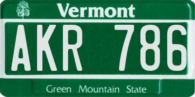 VT license plate AKR786