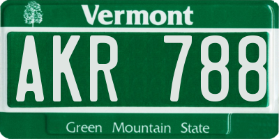 VT license plate AKR788