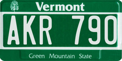 VT license plate AKR790