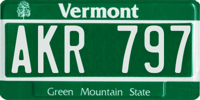 VT license plate AKR797
