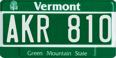 VT license plate AKR810