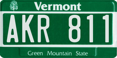 VT license plate AKR811