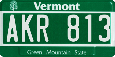 VT license plate AKR813