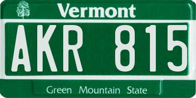 VT license plate AKR815