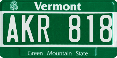 VT license plate AKR818