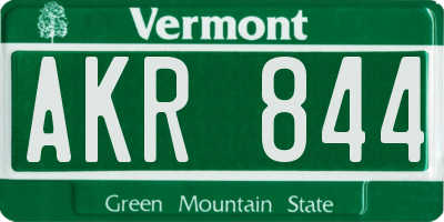 VT license plate AKR844