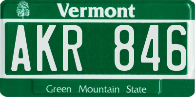 VT license plate AKR846
