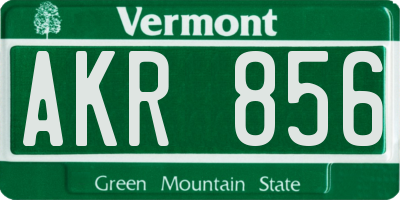 VT license plate AKR856