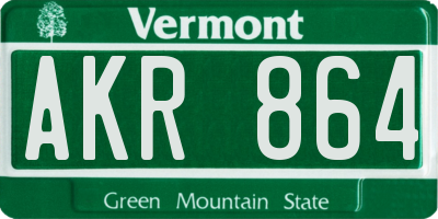 VT license plate AKR864