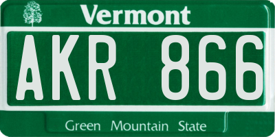 VT license plate AKR866