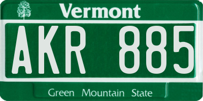VT license plate AKR885
