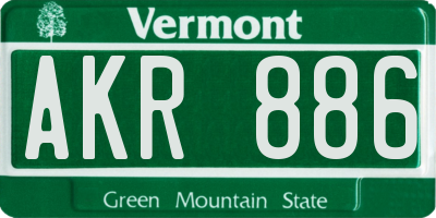 VT license plate AKR886
