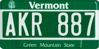 VT license plate AKR887