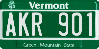 VT license plate AKR901