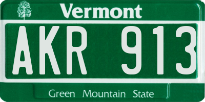 VT license plate AKR913