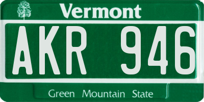 VT license plate AKR946