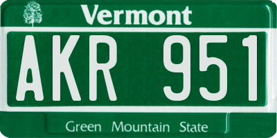 VT license plate AKR951