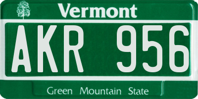 VT license plate AKR956