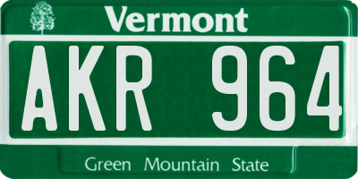 VT license plate AKR964