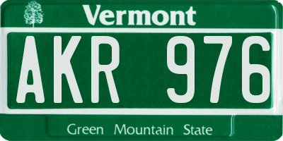 VT license plate AKR976