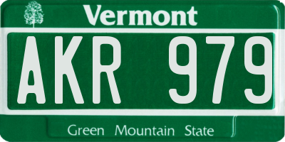 VT license plate AKR979