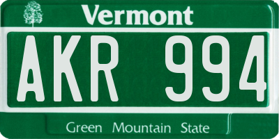 VT license plate AKR994