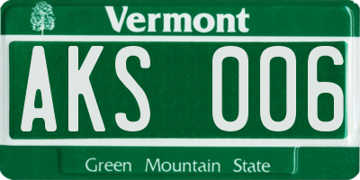 VT license plate AKS006