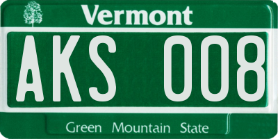 VT license plate AKS008