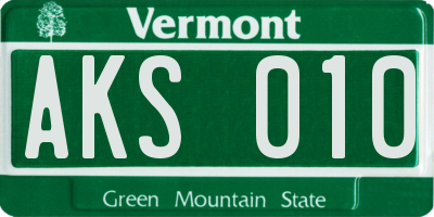VT license plate AKS010