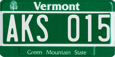 VT license plate AKS015
