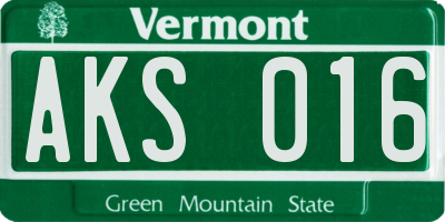 VT license plate AKS016