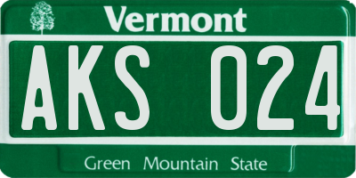 VT license plate AKS024