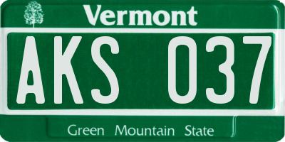 VT license plate AKS037