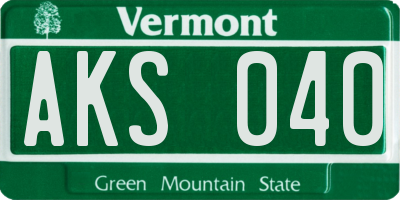 VT license plate AKS040