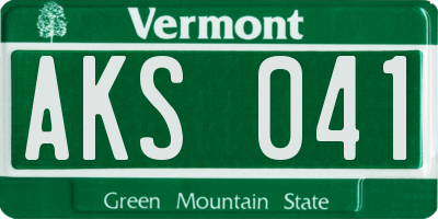 VT license plate AKS041