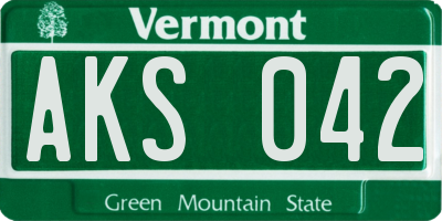 VT license plate AKS042