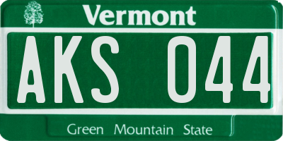 VT license plate AKS044