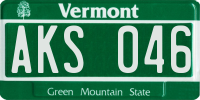 VT license plate AKS046