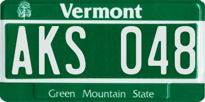 VT license plate AKS048